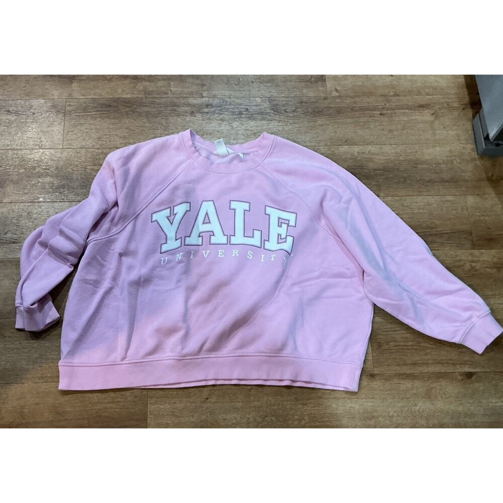H&M Yale University Sweatshirt Womens XXL Pink Crewneck Raglan Pullover